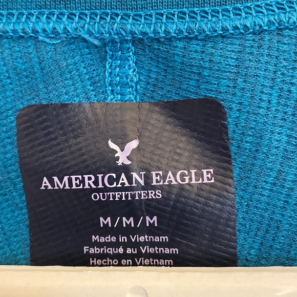 American eagle Henley grey and turquoise - Picture 3 of 3
